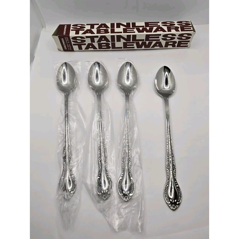 Columbia Stainless Steel Japan Flatware Beaded BNIB set of 4